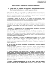 Statement on Freedon of religion and expression in Belarus