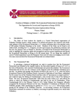 Contribution on Freedom of Religion or Belief: The Ecumenical Patriarchate in Istanbul