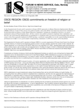 An article- OSCE REGION: OSCE commitments on freedom of religion or belief