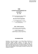 Recommendations to the Turkish authorities