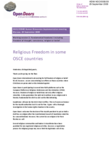Intervention on Religious Freedom in some OSCE countries