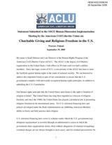 Statement on Charitable Giving and Religious Freedom in the U.S.