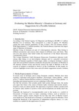 Evaluating the Muslim Minority&rsquo;s Situation in Germany and Suggestions for a Possible Solution