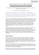 Statement on Freedom of religion in Uzbekistan