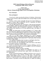 Speech by Professor Akmal Saidov, Director of  National Human Rights Centre of the Republic of Uzbekistan