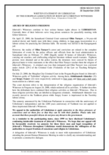 Written statment on Uzbekistan