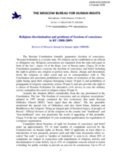 Report on Religious discrimination and problems of freedom of conscience in RF (2008-2009)