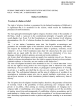Italian Statement on Freedom of religion or belief