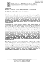 Statement on freedom of movement - appeal to release Mr. Annaniyazov