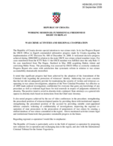 Right of Reply on War Crime Activities and Regional Co-operation