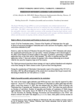 Contribution on Freedom of Movement, Assembly and Association in the Republic of Uzbekistan