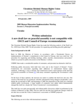 Written submission from the Ukrainian Helsinki Human Rights Union