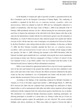 Statement of Freedom of Assembly in Armenia