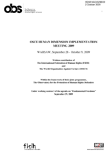 Written Contribution of The International Federation of Human Rights (FIDH) and The World Organisation Against Torture (OMCT) Within the framework of their joint programme,The Observatory for the Protection of Human Rights Defenders
