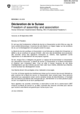 Statement on Freedom of assembly and association