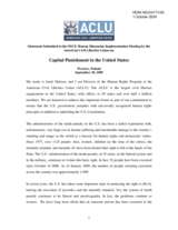 Statement on Capital Punishment in the United States