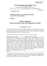 Written submission - Torture and other forms of ill-treatment in Ukraine