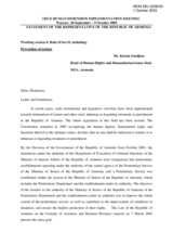 Satement on Prevention of Torture, by Ms. Karine Soudjian, Head of Human Rights and Humanitarian Issues Desk,  MFA Armenia