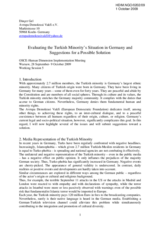 Evaluating the Turkish Minority&rsquo;s Situation in Germany and Suggestions for a Possible Solution