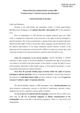 Statement on National Minorities in Slovakia