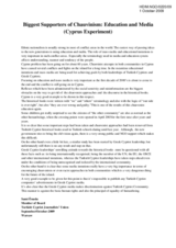 Contribution - 'Biggest Supporters of Chauvinism: Education and Media (Cyprus Experiment)'