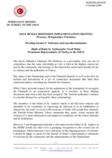 Right of Reply by Ambassador Yusuf Buluc, Permanent Representative of Turkey to the OSCE