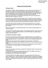 Statement on Tolerance and non-discrimination