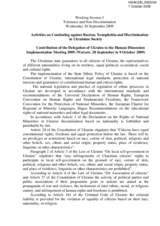 Activities on Combating against Racism, Xenophobia and Discrimination in Ukrainian Society