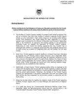 Written contribution by the Delegation of Cyprus on Education provisions for the Turkish Cypriot children residing in the areas under the effective control of the Government