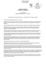 Declaration - 'Making Gender Equality a Reality'