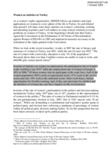 Women on statistics in Turkey