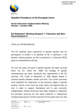 EU Statement on Tolerance and Non-Discrimination II
