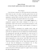 Report of Ukraine on issues of gender equality and prevention violence against women