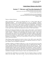 Statement on Tolerance and Non-discrimination