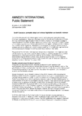 Statement - South Caucasus: promptly adopt and enforce legislation on domestic violence