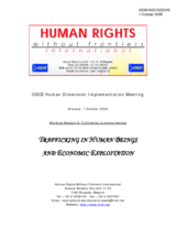 Statement on Trafficking in Human Beings and Economic Exploitation