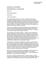 Introductory statement by Mr. Torsten Moritz