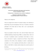 Statement by Ambassador Yusuf Buluc, Permanent Representative of Turkey to the OSCE
