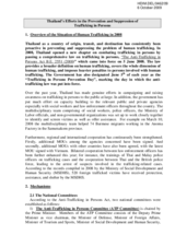 Thailand&rsquo;s Efforts in the Prevention and Suppression of Trafficking in Persons