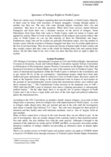 Statement on Ignorance of Refugee Rights in North Cyprus