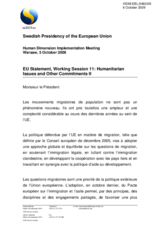 EU Statement on Humanitarian Issues and Other Commitments