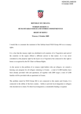 RIGHT OF REPLY FROM THE REPUBLIC OF CROATIA