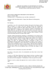 Statement of Mr. David Rakviashvili - Deputy State Minister for Reintegration, Georgia