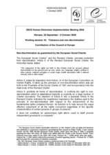 Non-discrimination as guaranteed by the European Social Charter