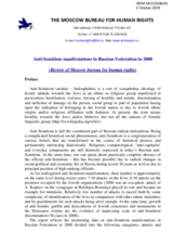Report on Anti-Semitism manifestations in Russian Federation in 2008