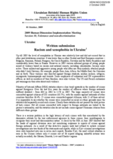 Written submission:  Racism and xenophobia in Ukraine