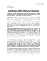 Contribution - 'On the Importance of Combating Intolerance and Discrimination on the Grounds of Sexual Orientation and Gender Identity in the OSCE Region'