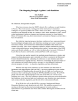 Statement on 'The Ongoing Struggle Against Anti-Semitism' by Mr. Eric Fusfield