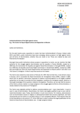 Statement on Institutionalisation of the Fight against Racism