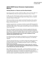 Intervention on combating hate crimes